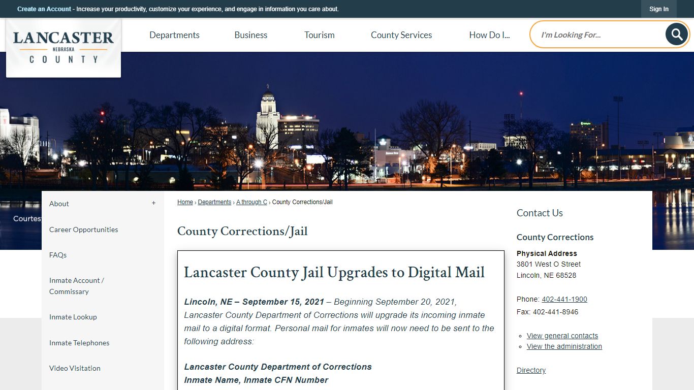 County Corrections/Jail | Lancaster County, NE